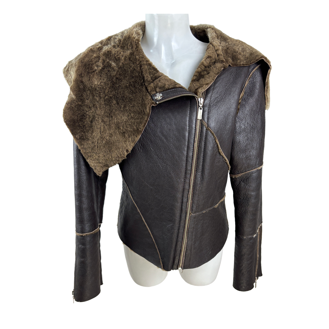 Doma shearling biker jacket