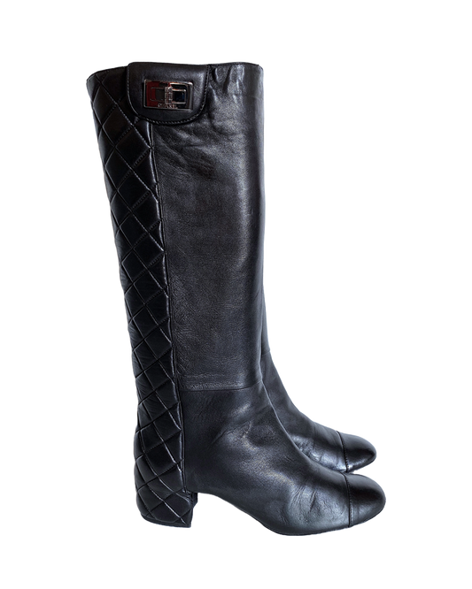 Chanel leather boots