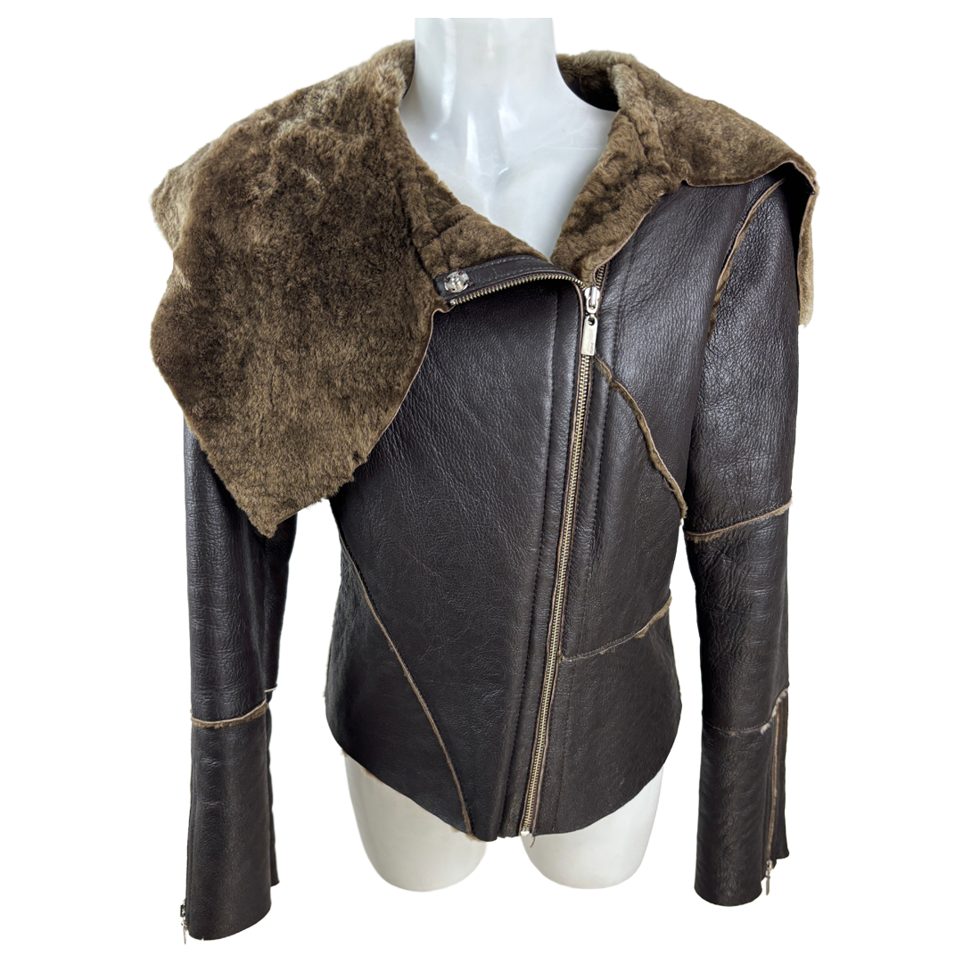 Doma shearling biker jacket