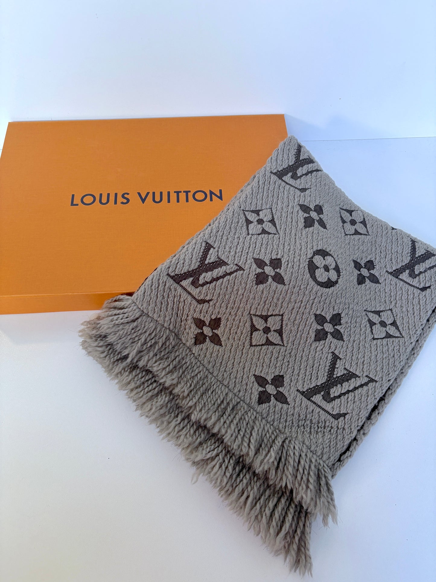 Louis Vuitton "Logomania" scarf.