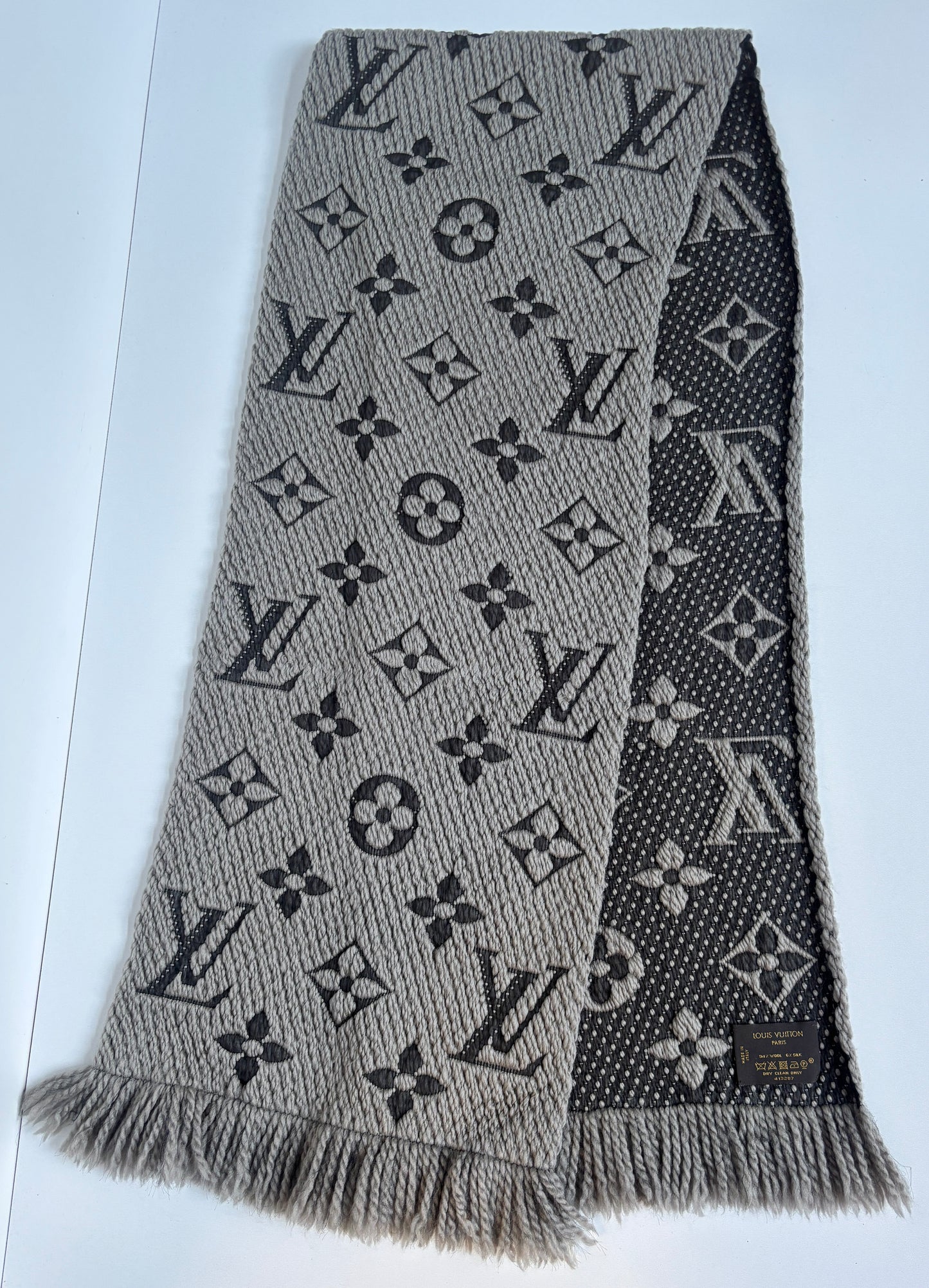 Louis Vuitton "Logomania" scarf.
