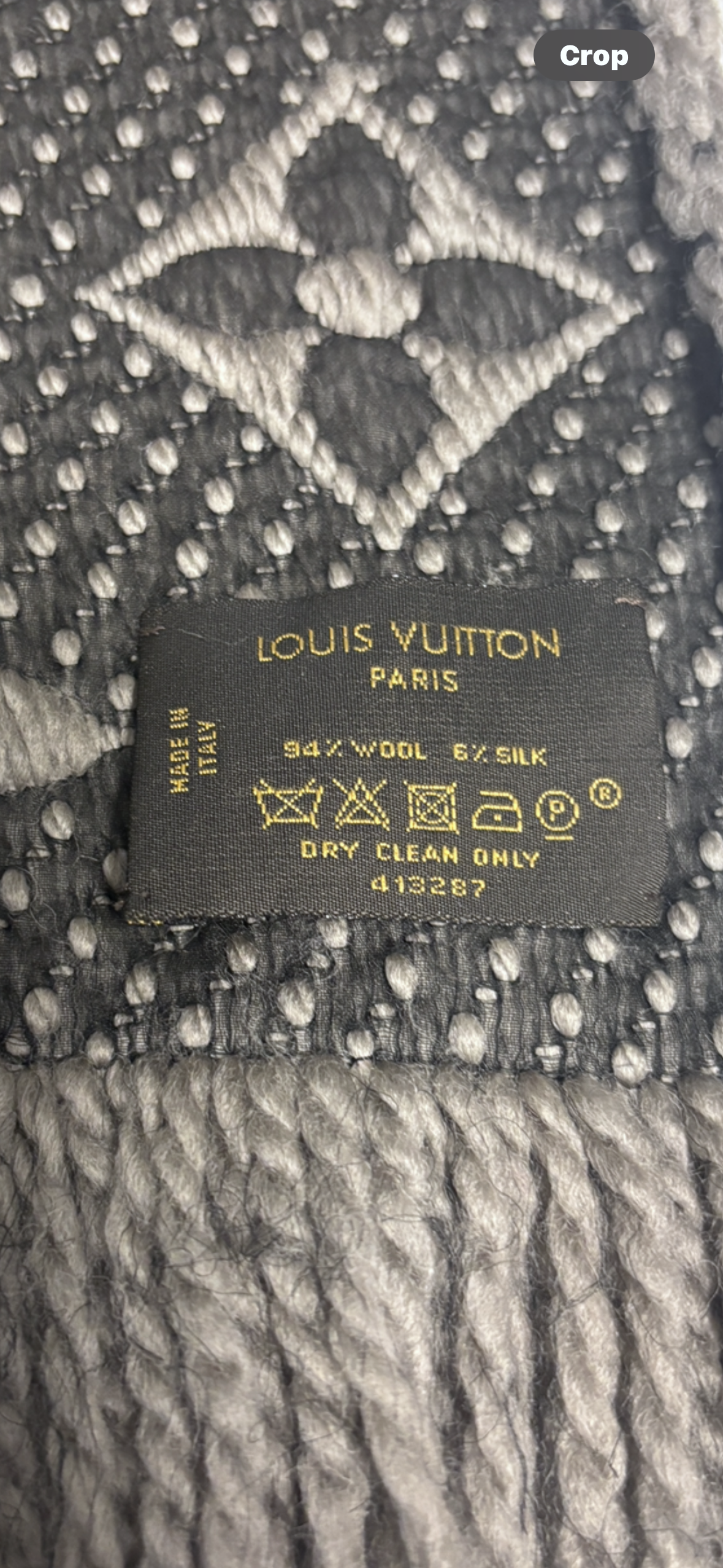 Louis Vuitton "Logomania" scarf.