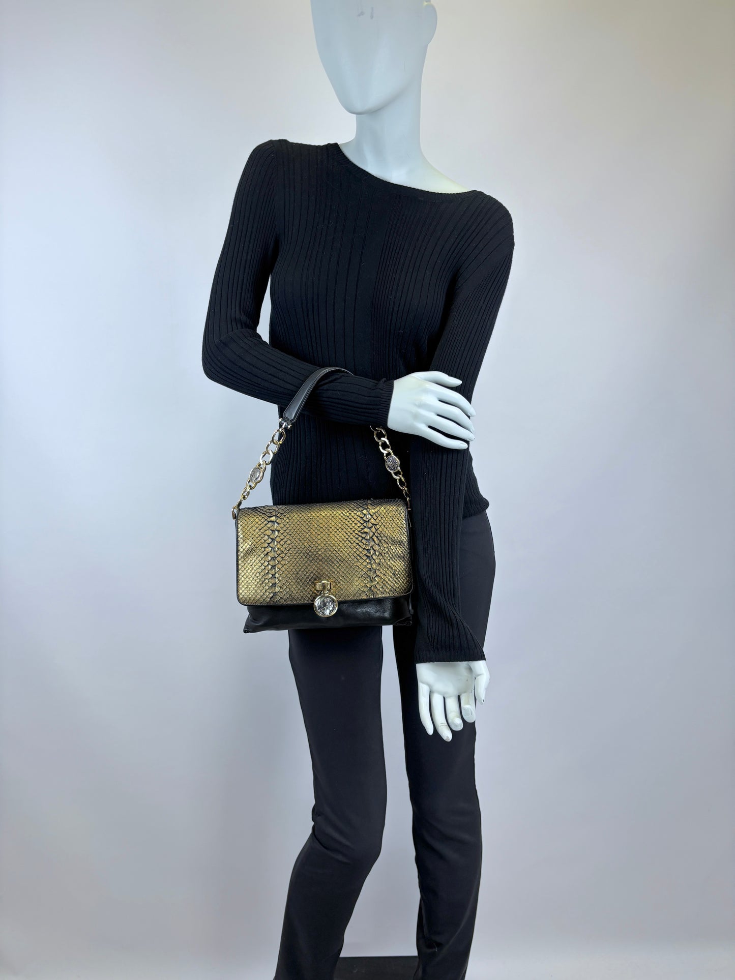 Bvlgari python shoulder bag