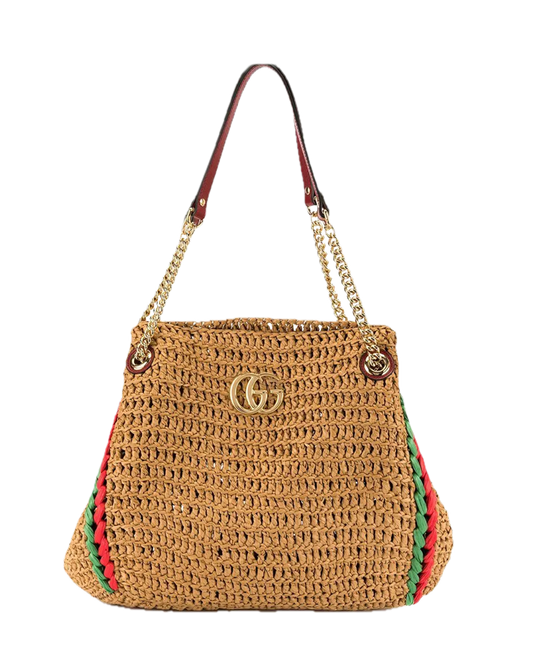Gucci GG Marmont Raffia Tote