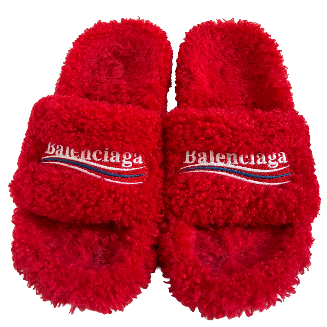 Balenciaga Furry heeled mules