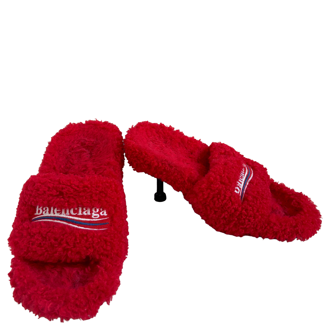 Balenciaga Furry heeled mules